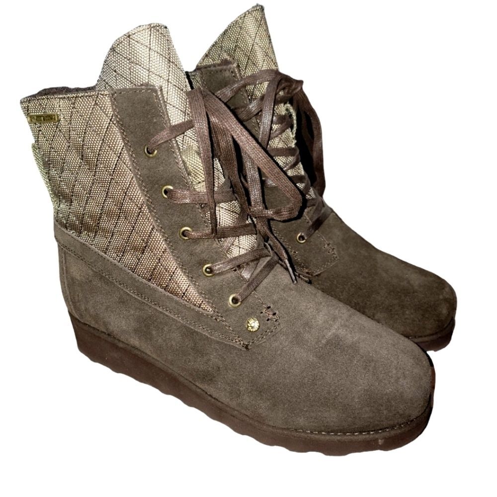 Bearpaw Boots Harmony Chocolate Brown Wedge Casual Bootie Nwot size 10